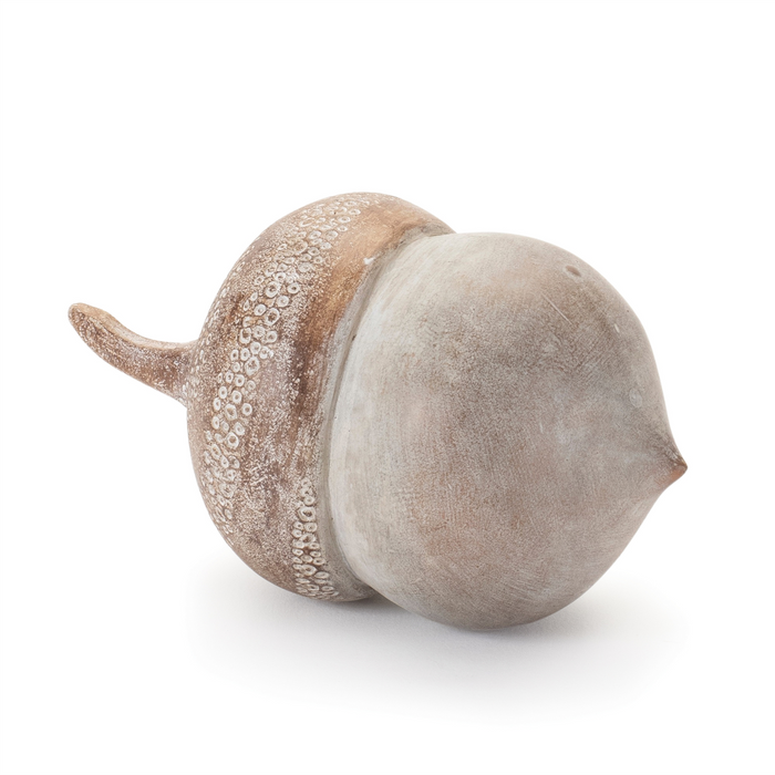 White Washed Etched Acorn (Set of 6)
