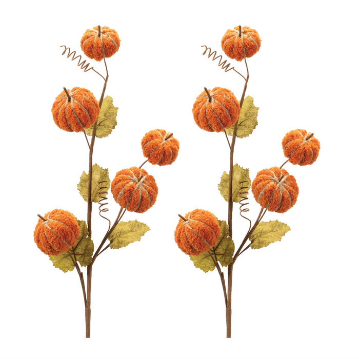 Plush Fall Pumpkin Spray (Set of 2)