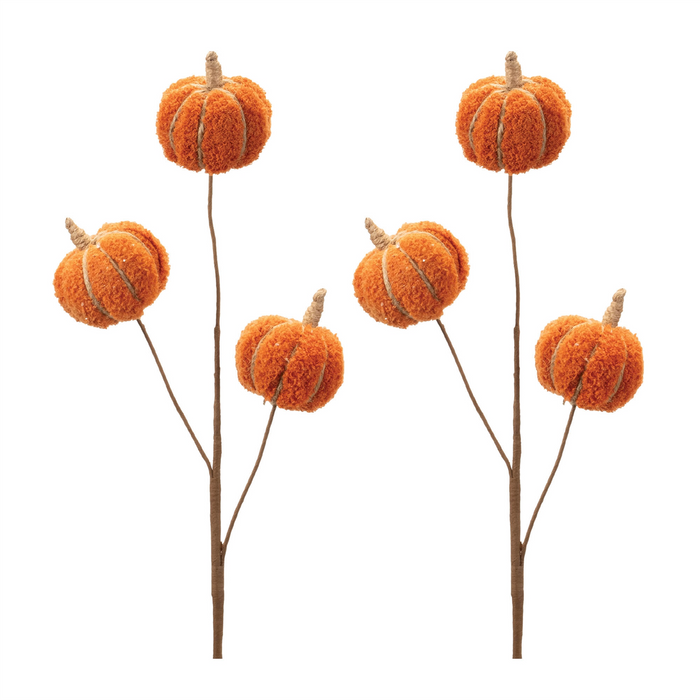 Plush Fall Pumpkin Spray (Set of 2)