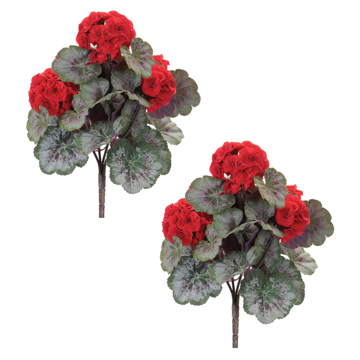Geranium Bush (Set of 2) 19”H Polyester