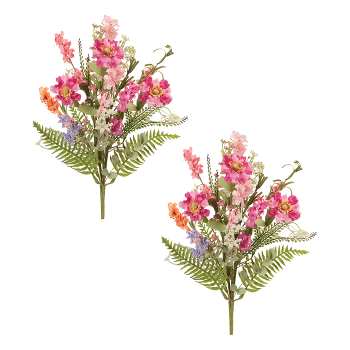 Mixed Floral Bush (Set of 2) 21”H Polyester