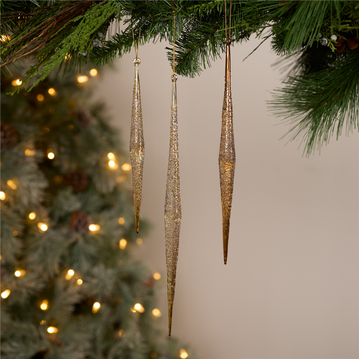 Gold and Silver Ombre Drop Ornament (Set of 6)