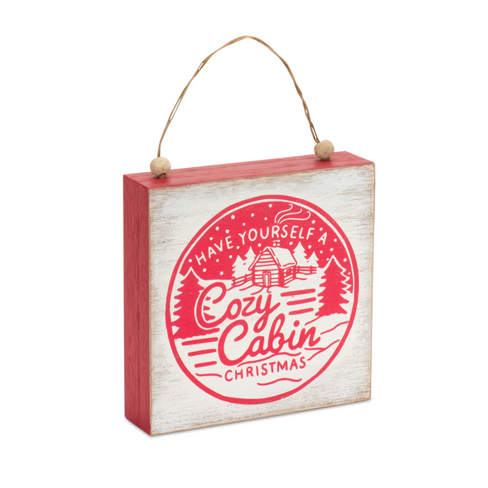 Winter Cabin and Trails Sentiment Sign (Set of 4)