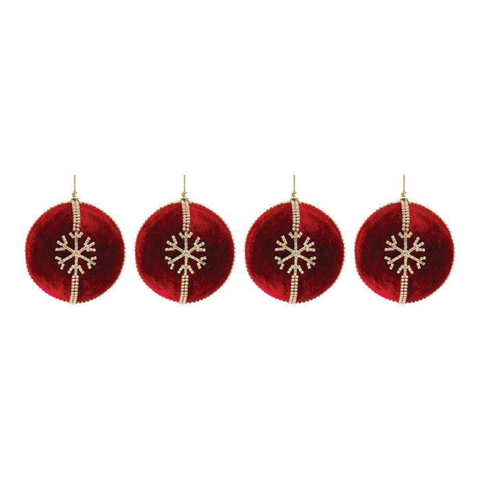Jeweled Snowflake Ball Ornament (Set of 4)