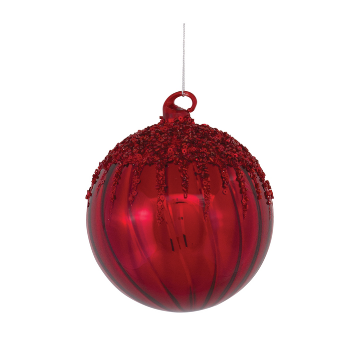 Sequined Glass Ornament (Set of 4)
