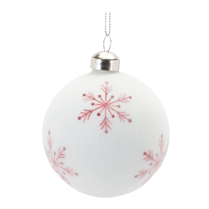 Frosted Snowflake and Tree Ball Ornament (Set of 12)
