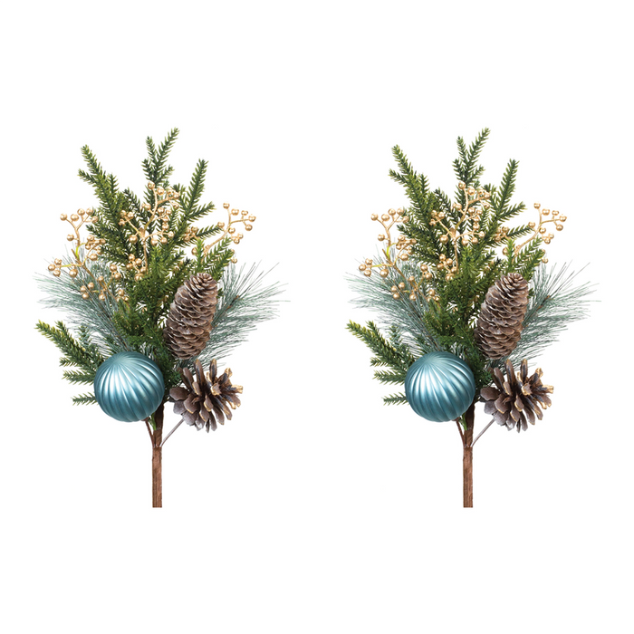 Pine Spray w/Ornament (Set of 2)