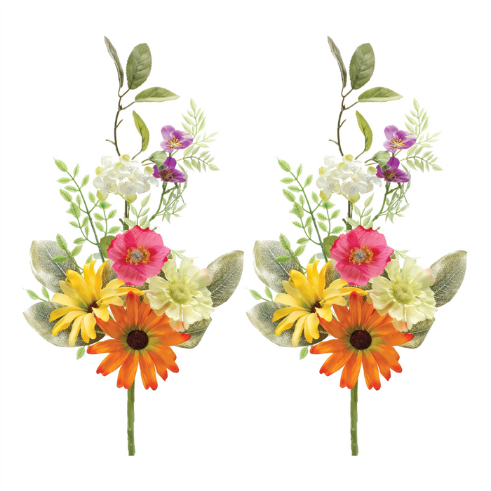 Mixed Spring Spray (Set of 2) 19”H Polyester