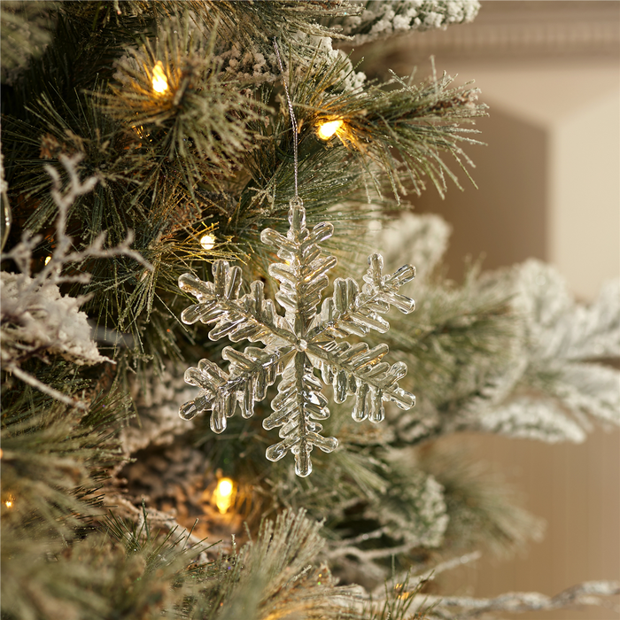 Snowflake Ornament (Set of 12) 5.5”H Acrylic