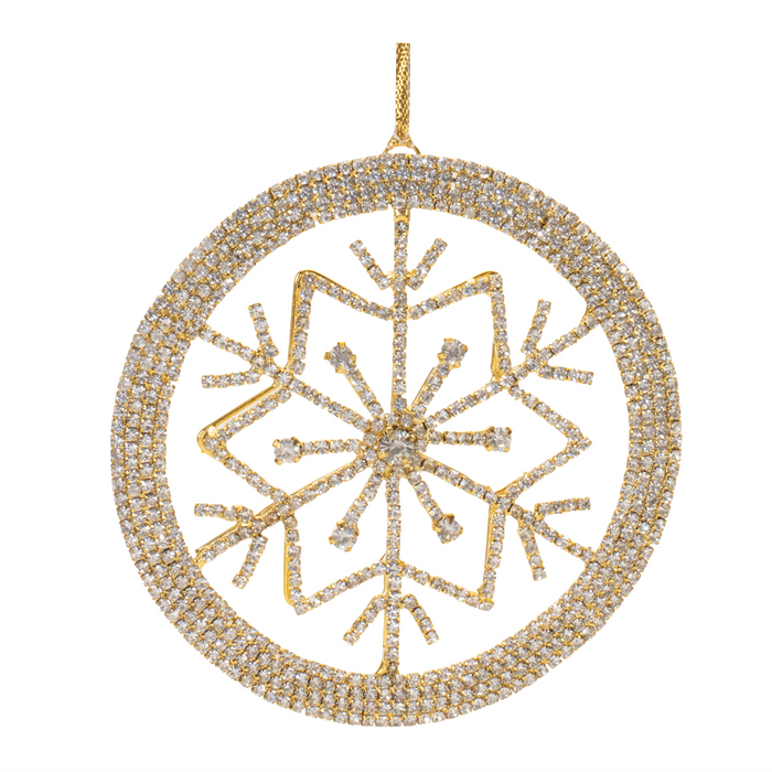Snowflake Ornament (Set of 6) 4.5”H Iron/Glass Beads