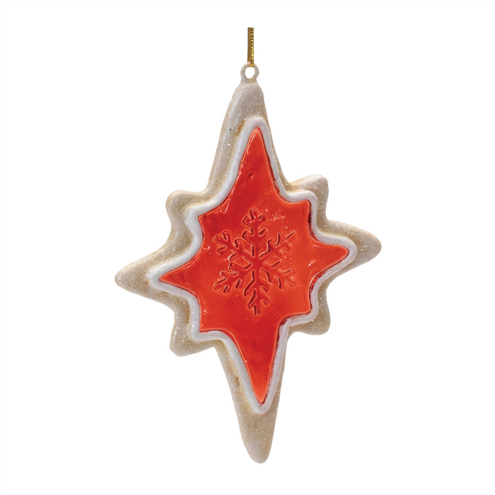 Frosted Cookie Star and Snowflake Ornament (Set of 6)