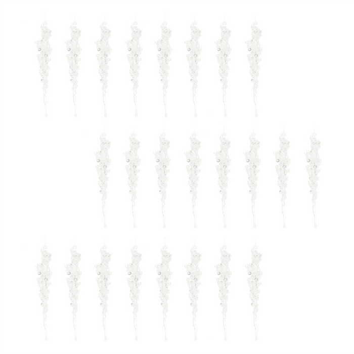 Icicle Ornament (Set of 24) 10”H Plastic