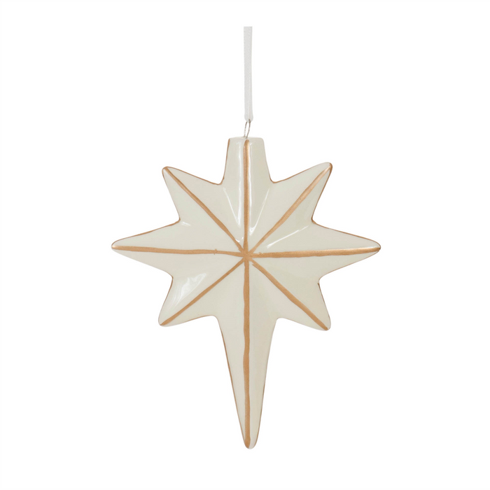 Ceramic Star and Snowflake Ornament (Set of 6)