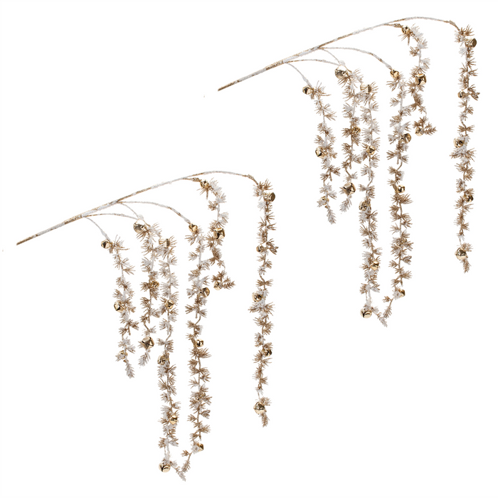 Sleigh Bell and Pine Branch (Set of 2) 27”H Plastic