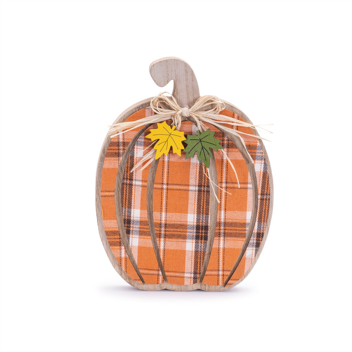 Harvest Plaid Pumpkin Decor (Set of 2)