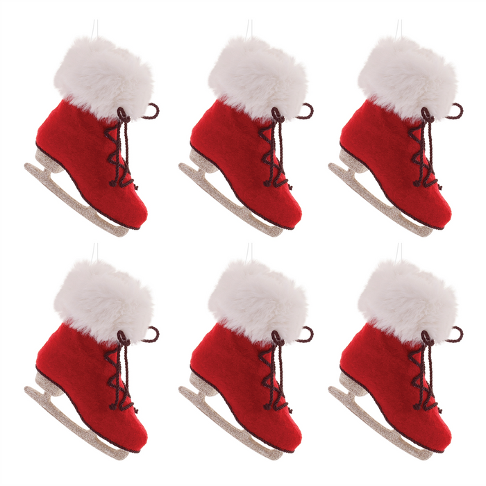 Fluffy Ice Skate Ornament (Set of 6)