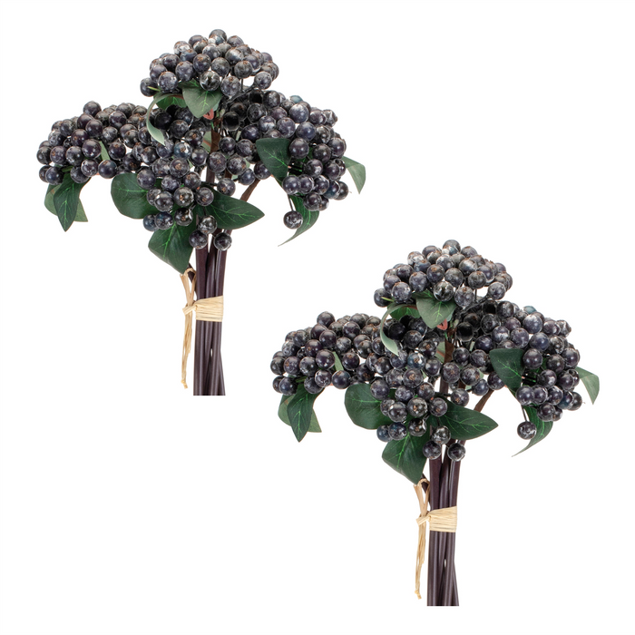 Berry Bundle (Set of 2) 11”H Styrofoam/Polyester/Plastic