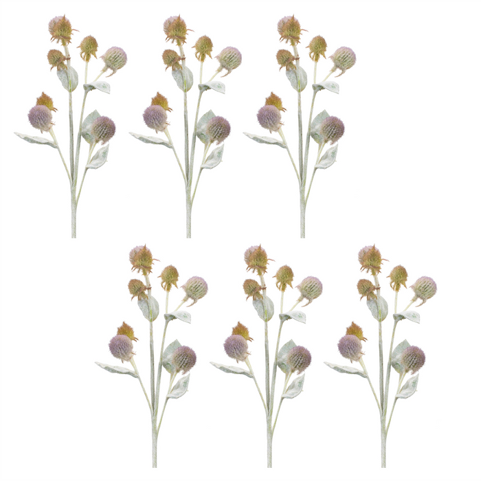 Thistle Spray (Set of 6) 27.5”H Plastic