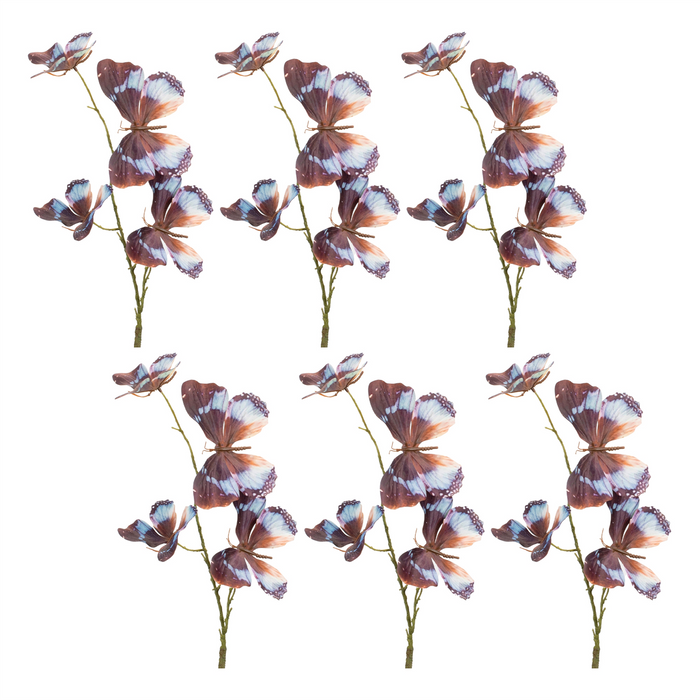 Butterfly Spray (Set of 6) 32”H Polyester/Plastic
