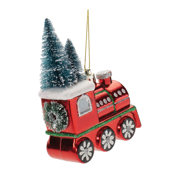 Train Ornament (Set of 6) 5”H Plastic