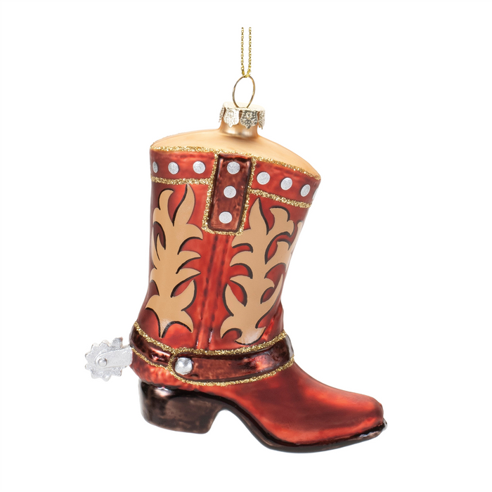 Glass Cowboy Boot Ornament (Set of 6)