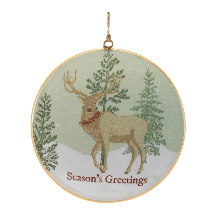 Woodland Christmas Sentiment Disc Ornament (Set of 6)