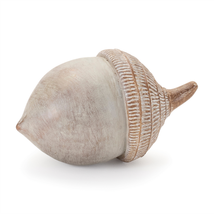 White Washed Etched Acorn (Set of 6)
