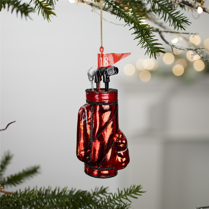 Glass Golf Bag Ornament (Set of 12)