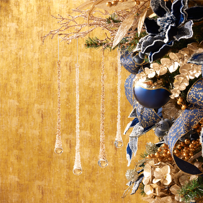Glitter Drop Ornaments – Set of 24
