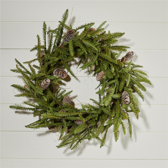 Pine and Pinecone Wreath 24"D
