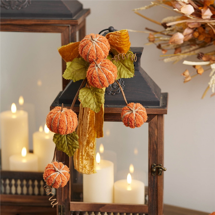 Plush Fall Pumpkin Spray (Set of 2)