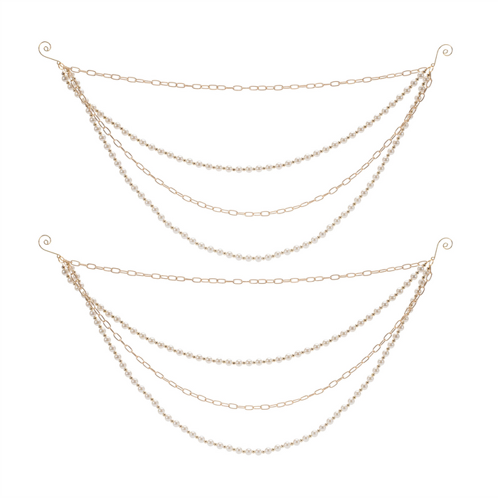 Pearl Bead and Chain Link Garland (Set of 2)
