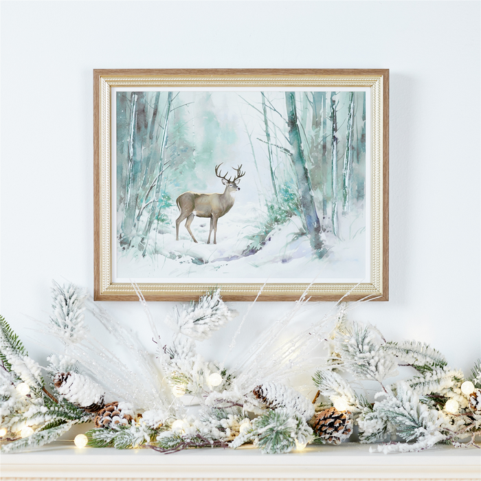 Flocked Long Needle Pine Garland 48"L