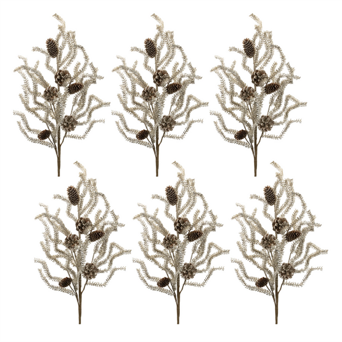 Tinsel Pine Spray (Set of 6)