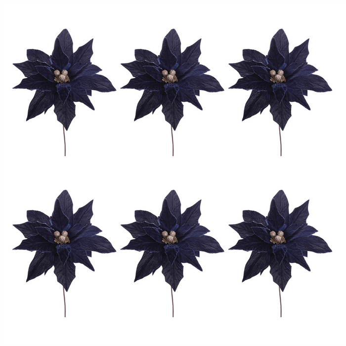 Poinsettia Stem (Set of 6) 27.5”H Polyester