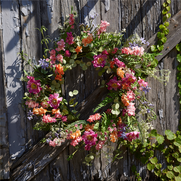 Mixed Floral Wreath 20”D Polyester