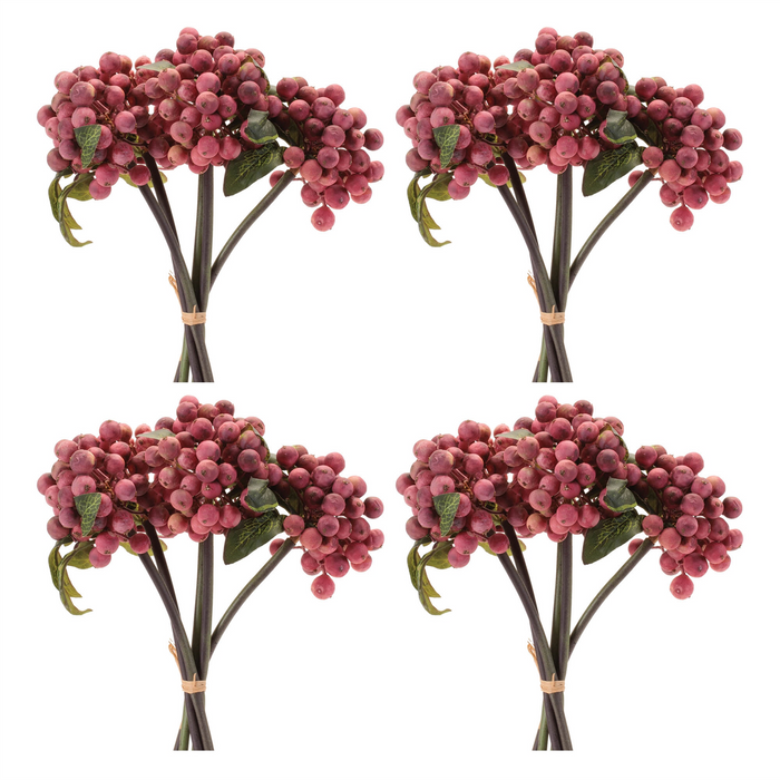 Berry Bundle (Set of 4) 11”H Styrofoam/Polyester