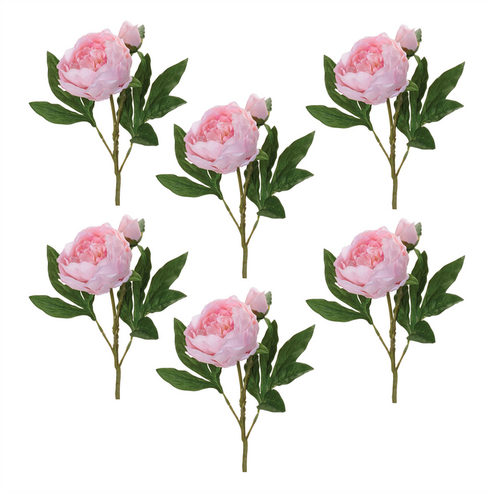 Peony Spray (Set of 6) 24”H Fabric