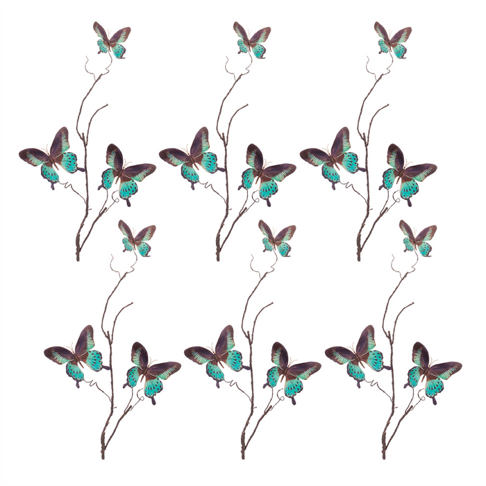 Butterfly Spray (Set of 6) 32”H Fabric/Plastic