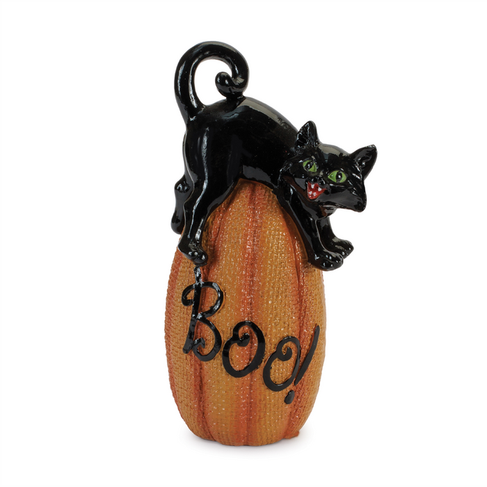 Black Cat on Pumpkin Figurine (Set of 3)