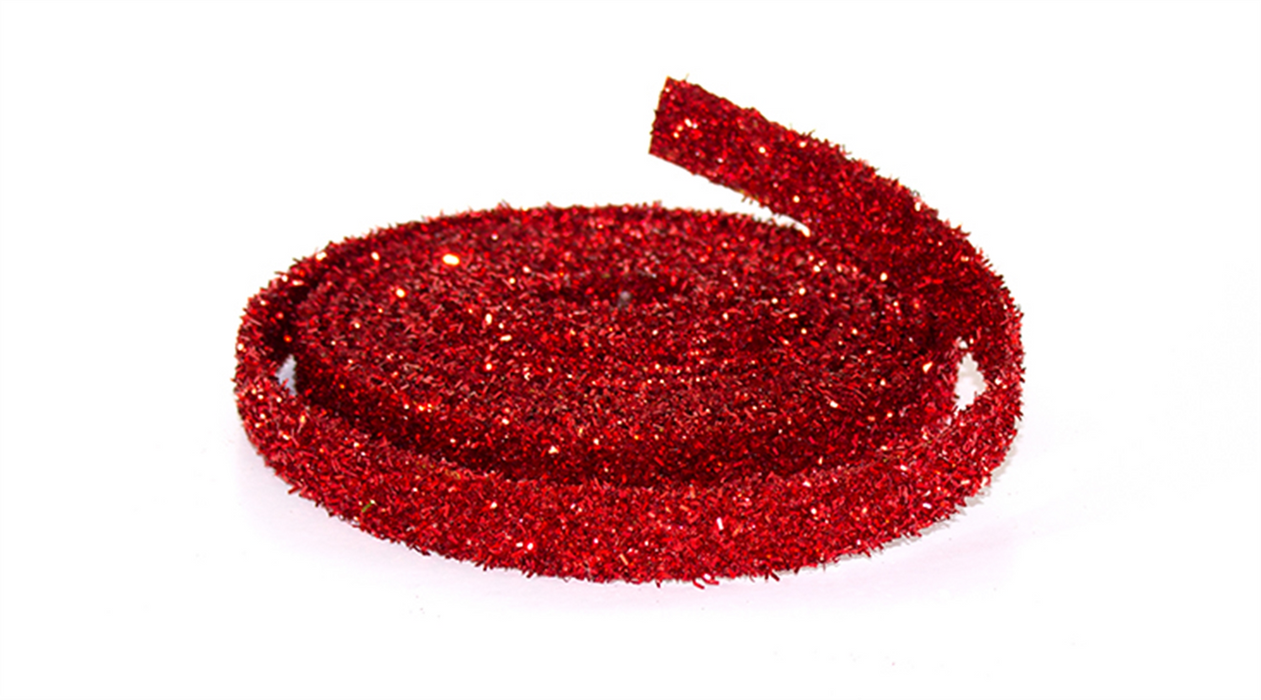 Red Glitter Rope Ribbon (Set of 12 Rolls)
