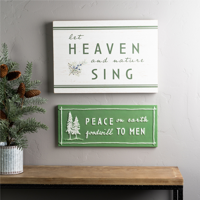 Rustic Wood Christmas Sentiment Sign 20"L