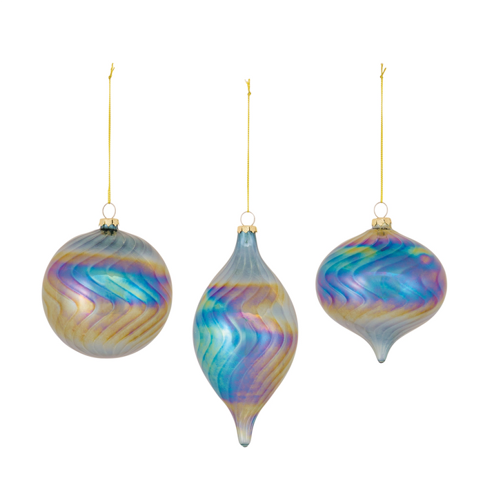 Ornament (Set of 6) 4.75"H, 4.75"H, 7"H Glass