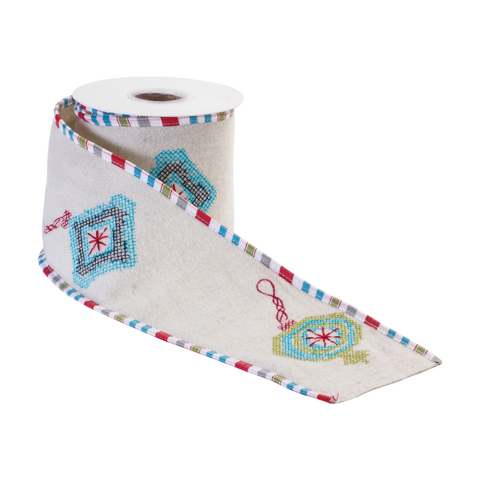 Ornament Holiday Ribbon 4" x 5 yds.