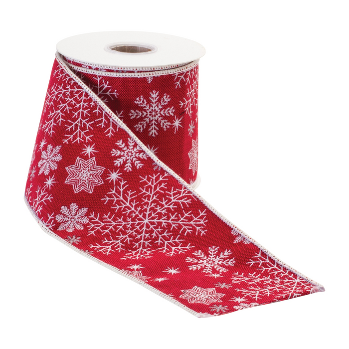 Festive Snowflake Ribbon 4" x 5 yds.