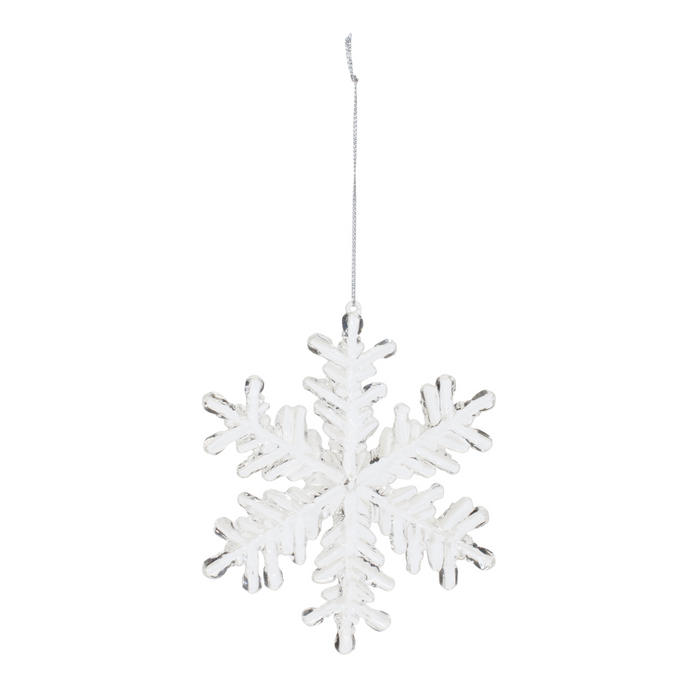 Snowflake Ornament (Set of 12) 5.5”H Acrylic