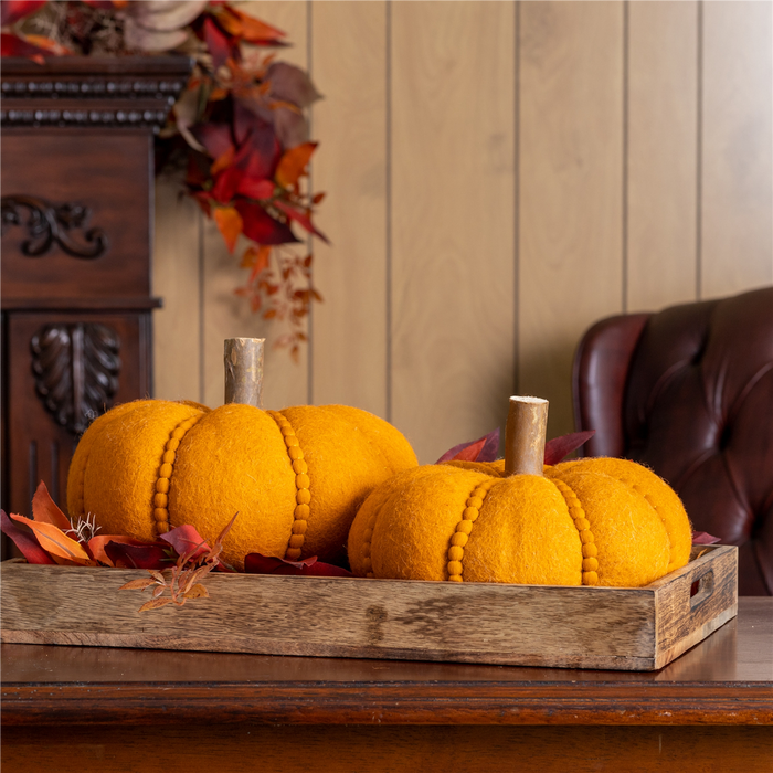 Felt Wool Pumpkin Decor (Set of 2)