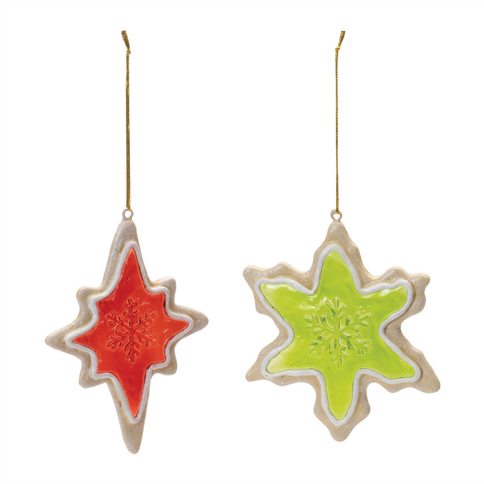 Frosted Cookie Star and Snowflake Ornament (Set of 6)