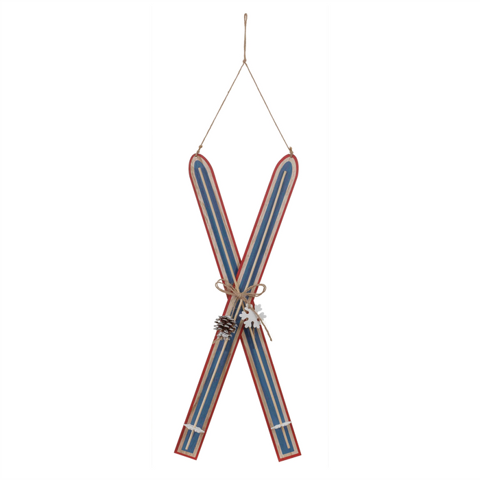 Wood Ski Ornament (Set of 2)