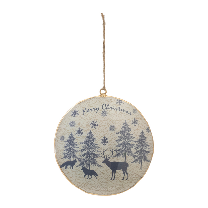 Metal Woodland Animal Merry Christmas Ornament (Set of 6)